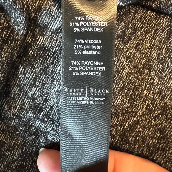 White House Black Market size M wrap top in variegated dark grey/black. - Picture 5 of 7
